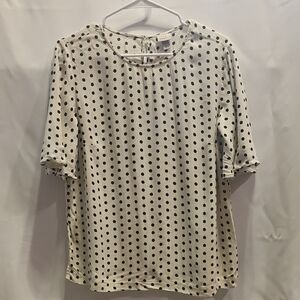 A New Day Black and White Dotted Blouse